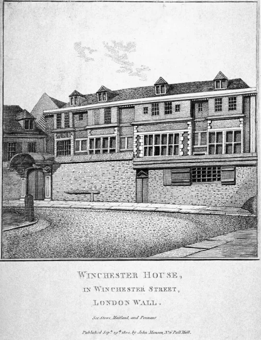 Framed Print : View of Winchester House in Winchester Place, London, 1800. Artist Framed Print : View of Winchester House in Winchester Place, London, 1800. Artist