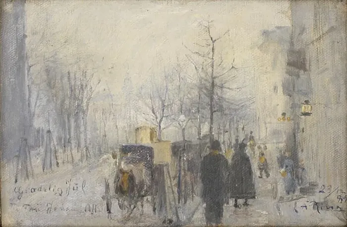 Framed Print : View from the window in Café Osborne, Frederiksberg Allé, 1889. Creator: Laurits Andersen Ring Framed Print : View from the window in Café Osborne, Frederiksberg Allé, 1889. Creator: Laurits Andersen Ring