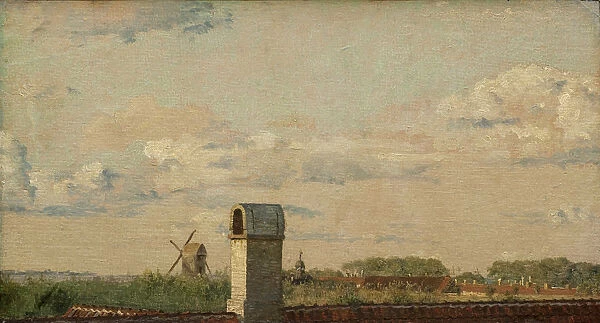 View from a Window in Toldbodvej Looking Towards the Citadel in Copenhagen, c. 1833. Artist: Kobke, Christen Schiellerup (1810-1848)