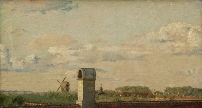 Framed Print : View from a Window in Toldbodvej Looking Towards the Citadel in Copenhagen, c. 1833. Artist: Kobke, Christen Schiellerup (1810-1848) Framed Print : View from a Window in Toldbodvej Looking Towards the Citadel in Copenhagen, c. 1833. Artist: Kobke, Christen Schiellerup (1810-1848)