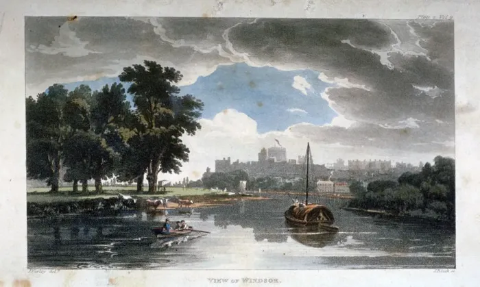 Framed Print : View of Windsor from the River Thames, Berkshire, c1820. Artist: J Bluck Framed Print : View of Windsor from the River Thames, Berkshire, c1820. Artist: J Bluck
