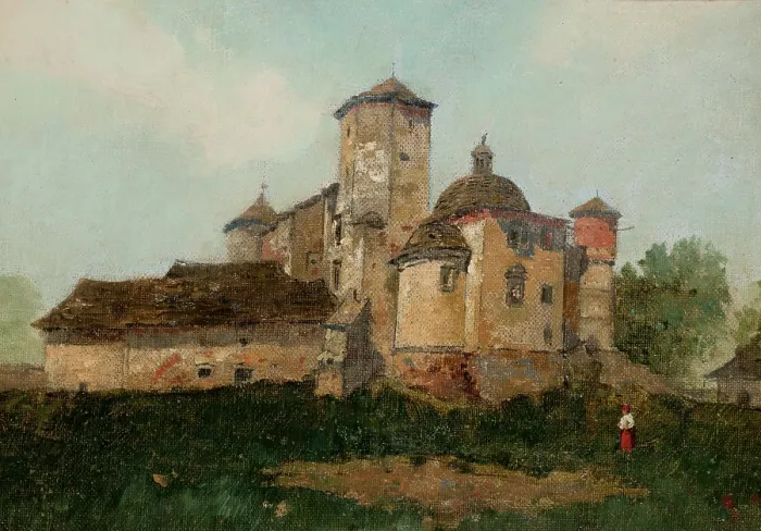 Framed Print : View of the Wisnicz Castle from the Chapel's Side, 1893. Creator: Stanislaw Fabijanski. View of the Wisnicz Castle from the Chapel's Side, 1893. Creator: Stanislaw Fabijanski Framed Print : View of the Wisnicz Castle from the Chapel's Side, 1893. Creator: Stanislaw Fabijanski. View of the Wisnicz Castle from the Chapel's Side, 1893. Creator: Stanislaw Fabijanski