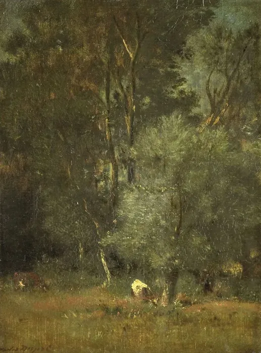 Framed Print : View in the Woods, 1840-1889. Creator: Jules Dupré Framed Print : View in the Woods, 1840-1889. Creator: Jules Dupré