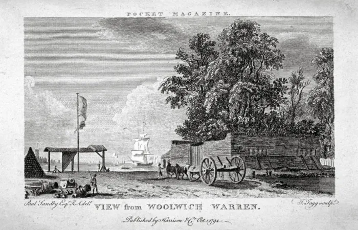 Framed Print : View from Woolwich Warren, Kent, 1794. Artist: Thomas Tagg Framed Print : View from Woolwich Warren, Kent, 1794. Artist: Thomas Tagg