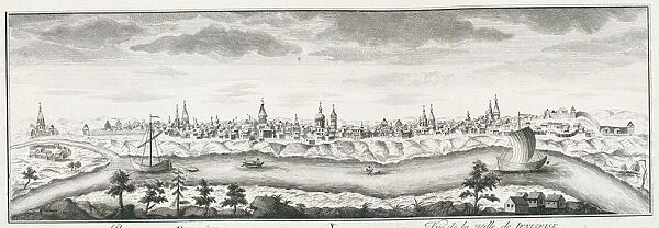 View of Yeniseysk, ca 1735. Artist: Lursenius, Johann Wilhelm (1704-1771)