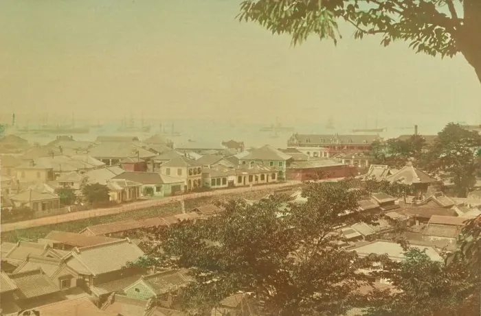 Framed Print : View of Yokohama and Harbor, 1897. Creator: Ogawa Kazumasa Framed Print : View of Yokohama and Harbor, 1897. Creator: Ogawa Kazumasa