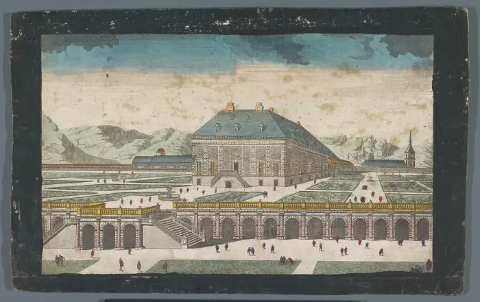 Framed Print : View of Zarzuela Palace near the city of Madrid, 1745-1775. Creator: Anon Framed Print : View of Zarzuela Palace near the city of Madrid, 1745-1775. Creator: Anon