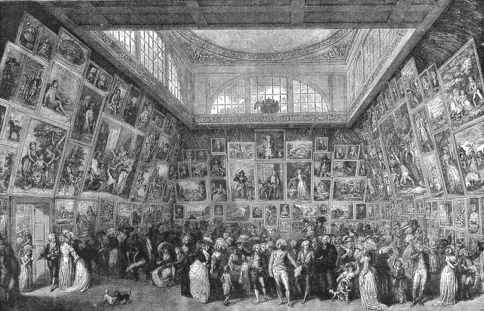 Framed Print : Viewing the Exhibition of the Royal Academy, 1787, 1886. Creator: Unknown Framed Print : Viewing the Exhibition of the Royal Academy, 1787, 1886. Creator: Unknown