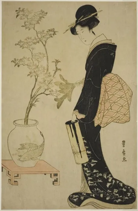 Framed Print : Viewing Ikebana, c. 1802. Creator: Utagawa Toyohiro Framed Print : Viewing Ikebana, c. 1802. Creator: Utagawa Toyohiro