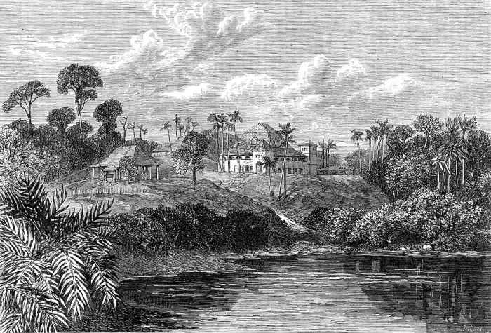 Framed Print : Views in Borneo: Government House, Sarawak, 1864. Creator: Mason Jackson Framed Print : Views in Borneo: Government House, Sarawak, 1864. Creator: Mason Jackson