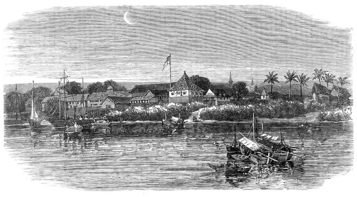 Framed Print : Views in Borneo: Kucking Fort, Sarawak, 1864. Creator: Unknown Framed Print : Views in Borneo: Kucking Fort, Sarawak, 1864. Creator: Unknown