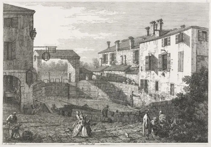 Framed Print : Views: The Canal Lock at Dolo, 1735-1746. Creator: Antonio Canaletto (Italian, 1697-1768) Framed Print : Views: The Canal Lock at Dolo, 1735-1746. Creator: Antonio Canaletto (Italian, 1697-1768)