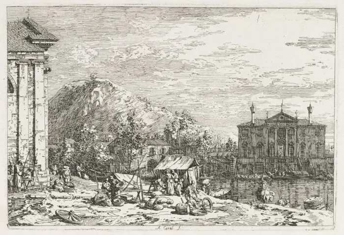 Framed Print : Views: A City Beyond a River, 1735-1746. Creator: Antonio Canaletto (Italian, 1697-1768) Framed Print : Views: A City Beyond a River, 1735-1746. Creator: Antonio Canaletto (Italian, 1697-1768)