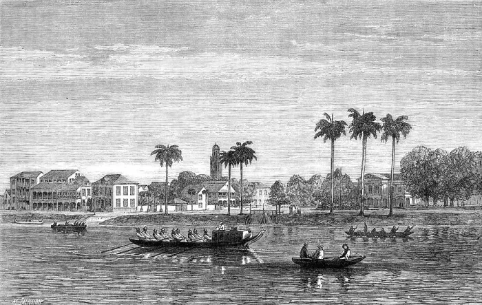Framed Print : Views in Dutch Guiana: Government-House-Square, Paramaribo, Surinam, 1864. Creator: Mason Jackson Framed Print : Views in Dutch Guiana: Government-House-Square, Paramaribo, Surinam, 1864. Creator: Mason Jackson