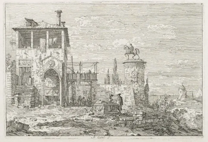 Framed Print : Views: The Equestrian Monument, 1735-1746. Creator: Antonio Canaletto (Italian, 1697-1768) Framed Print : Views: The Equestrian Monument, 1735-1746. Creator: Antonio Canaletto (Italian, 1697-1768)