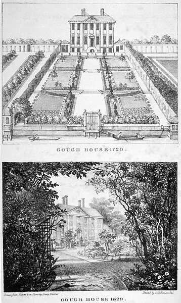 Two views of Gough House, West Road, Chelsea, London, c1830