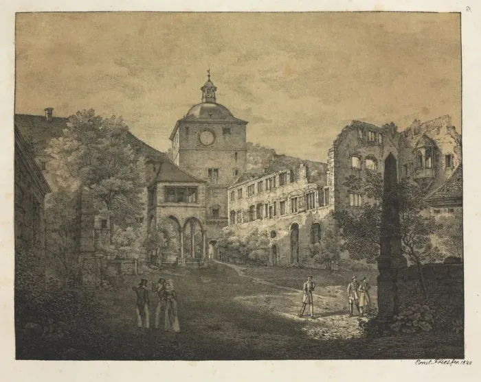 Framed Print : Six Views of Heidelberg Castle: Castle Terrace, 1820. Creator: Ernst Fries (German Framed Print : Six Views of Heidelberg Castle: Castle Terrace, 1820. Creator: Ernst Fries (German