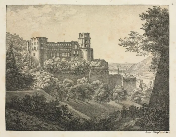 Framed Print : Six Views of Heidelberg Castle: Towards Northeast, 1820. Creator: Ernst Fries (German Framed Print : Six Views of Heidelberg Castle: Towards Northeast, 1820. Creator: Ernst Fries (German