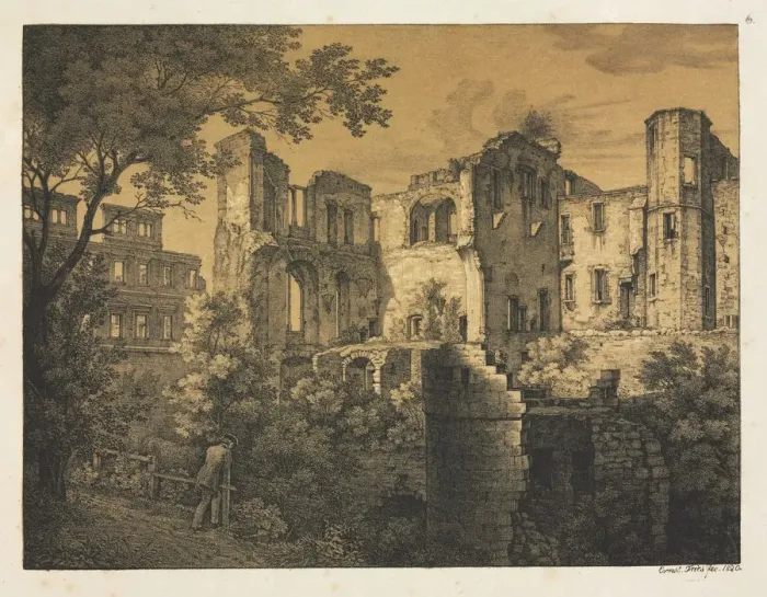 Framed Print : Six Views of Heidelberg Castle: Western Part, 1820. Creator: Ernst Fries (German Framed Print : Six Views of Heidelberg Castle: Western Part, 1820. Creator: Ernst Fries (German