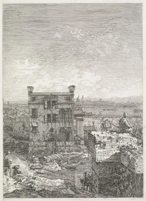 Framed Print : Views: A House Surrounded by Six Columns, 1735-1746. Creator: Antonio Canaletto (Italian Framed Print : Views: A House Surrounded by Six Columns, 1735-1746. Creator: Antonio Canaletto (Italian