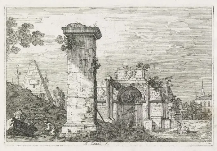 Framed Print : Views: Le Pilier isole, 1735-1746. Creator: Antonio Canaletto (Italian, 1697-1768) Framed Print : Views: Le Pilier isole, 1735-1746. Creator: Antonio Canaletto (Italian, 1697-1768)