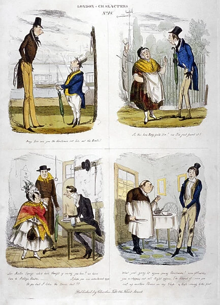 Four views of London characters, 1835. Artist