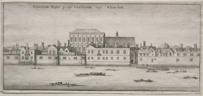Framed Print : Views of London: Whitehall from the River. Creator: Wenceslaus Hollar (Bohemian, 1607-1677) Framed Print : Views of London: Whitehall from the River. Creator: Wenceslaus Hollar (Bohemian, 1607-1677)