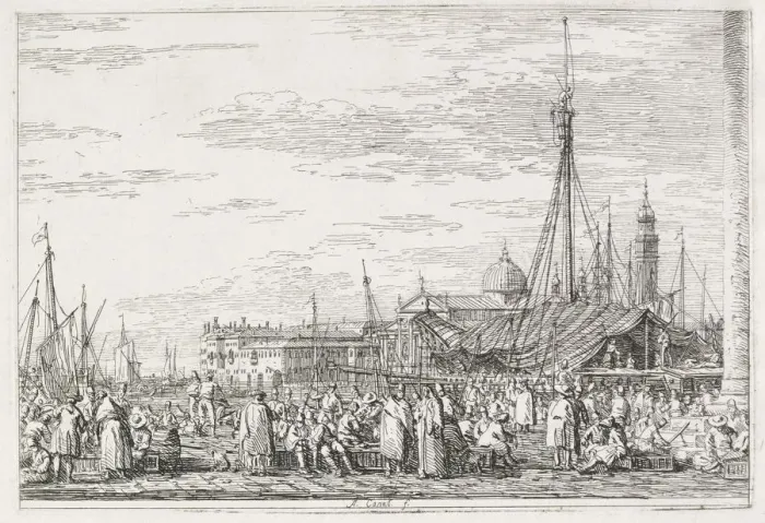 Framed Print : Views: The Market on the Molo, 1735-1746. Creator: Antonio Canaletto (Italian, 1697-1768) Framed Print : Views: The Market on the Molo, 1735-1746. Creator: Antonio Canaletto (Italian, 1697-1768)