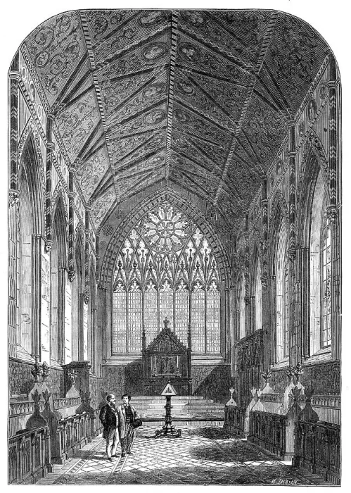 Framed Print : Views of Merton College, Oxford: the Chapel, 1864. Creator: Mason Jackson Framed Print : Views of Merton College, Oxford: the Chapel, 1864. Creator: Mason Jackson