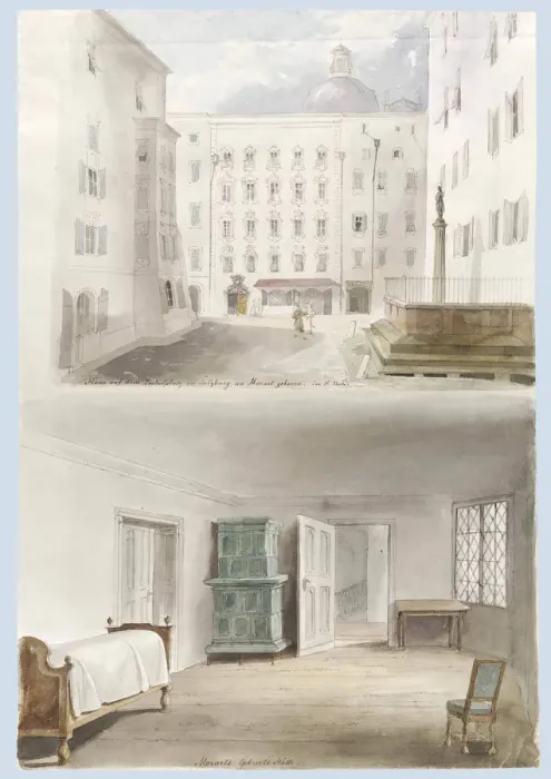Framed Print : Two views of Mozarts Birthplace Framed Print : Two views of Mozarts Birthplace