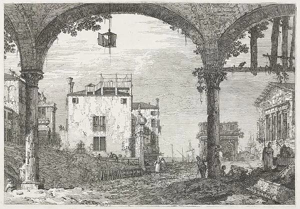 Views: The Portico with the Lantern, 1735-1746. Creator: Antonio Canaletto (Italian, 1697-1768)