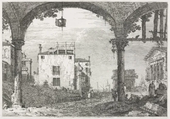 Framed Print : Views: The Portico with the Lantern, 1735-1746. Creator: Antonio Canaletto (Italian, 1697-1768) Framed Print : Views: The Portico with the Lantern, 1735-1746. Creator: Antonio Canaletto (Italian, 1697-1768)