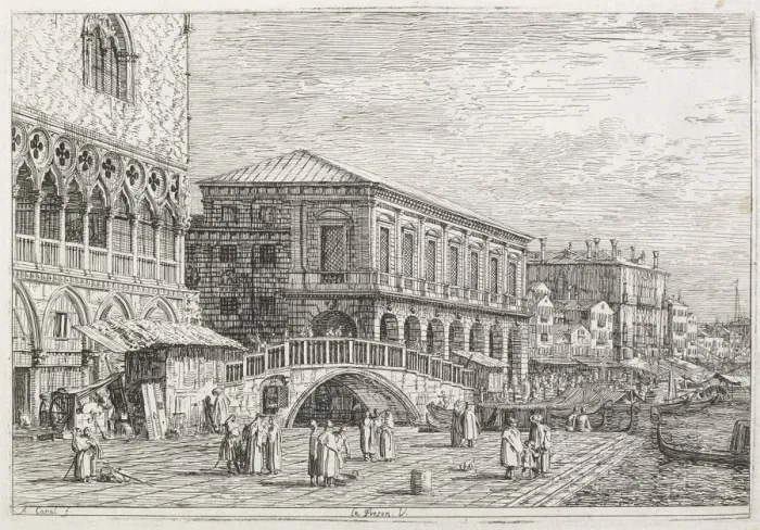 Framed Print : Views: The Prison, Venice, 1735-1746. Creator: Antonio Canaletto (Italian, 1697-1768) Framed Print : Views: The Prison, Venice, 1735-1746. Creator: Antonio Canaletto (Italian, 1697-1768)