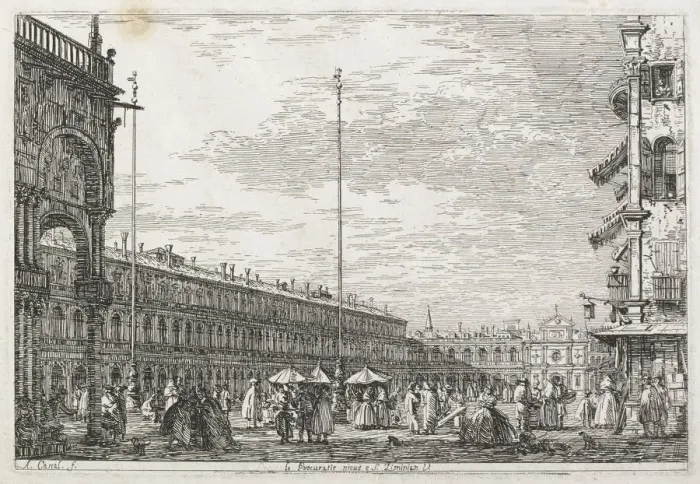 Framed Print : Views: The Procurators Palace and the Church of St. Geminien, Venice, 1735-1746 Framed Print : Views: The Procurators Palace and the Church of St. Geminien, Venice, 1735-1746
