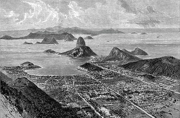 'Views in Rio De Janeiro, South America; View from the summit of Corcovado, showing the suburb of B Creator: Unknown