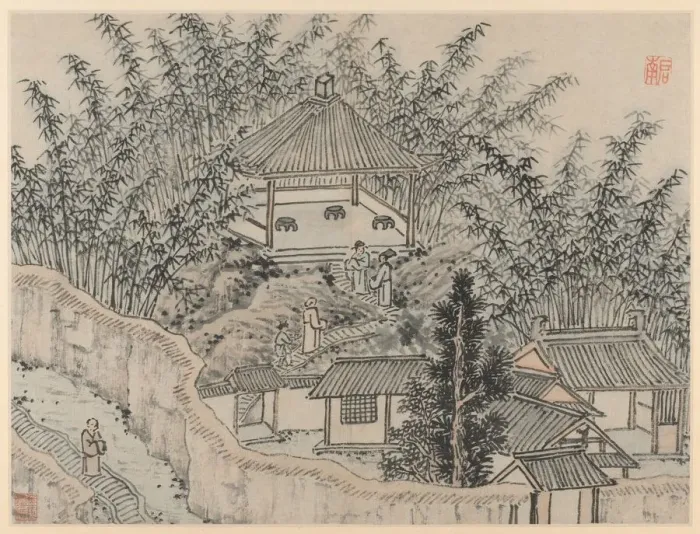 Framed Print : Twelve Views of Tiger Hill, Suzhou: Bamboo Pavilion, Tiger Hill, after 1490. Creator Framed Print : Twelve Views of Tiger Hill, Suzhou: Bamboo Pavilion, Tiger Hill, after 1490. Creator