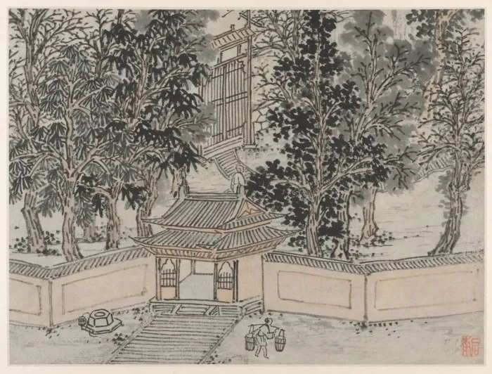 Framed Print : Twelve Views of Tiger Hill, Suzhou: Tiger-Flight Spring at the Back Gate, after 1490 Framed Print : Twelve Views of Tiger Hill, Suzhou: Tiger-Flight Spring at the Back Gate, after 1490
