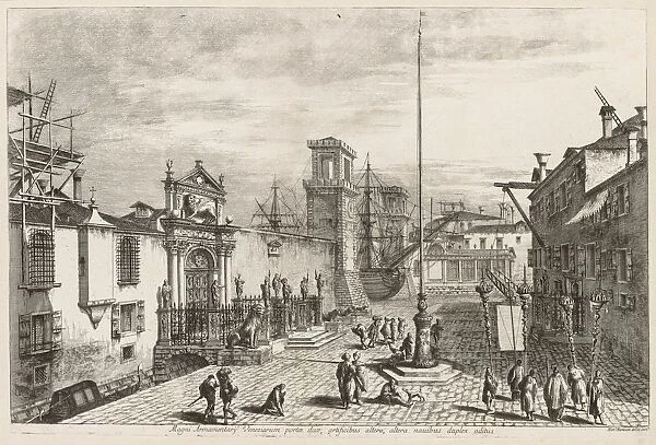 Views of Venice: The Gates of the Arsenal, 1741. Creator: Michele Marieschi (Italian, 1710-1743)