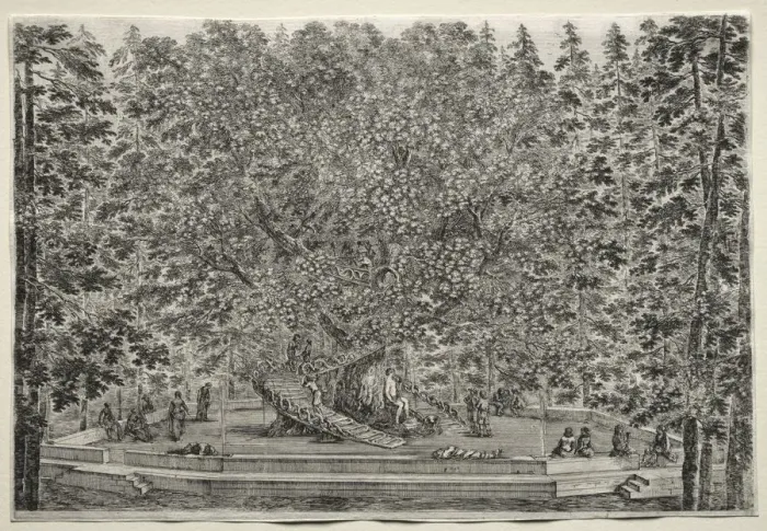 Framed Print : Views of the Villa of Pratolino: The Inhabited Tree. Creator: Stefano Della Bella (Italian Framed Print : Views of the Villa of Pratolino: The Inhabited Tree. Creator: Stefano Della Bella (Italian