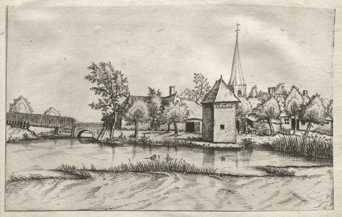 Framed Print : Views of Villages in Brabant and Campine: A Moated Village, c Framed Print : Views of Villages in Brabant and Campine: A Moated Village, c