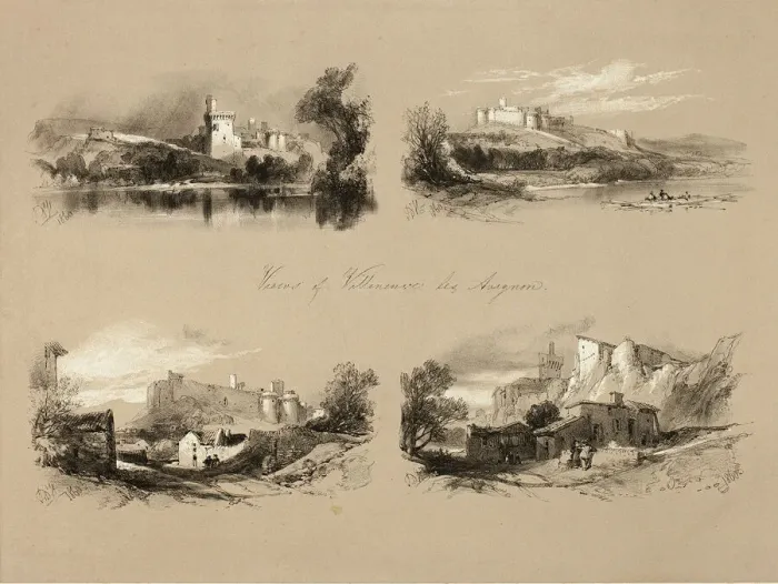 Framed Print : Views of Villenueve les Avignon, from Picturesque Selections, c. 1860. Creator: James Duffield Harding Framed Print : Views of Villenueve les Avignon, from Picturesque Selections, c. 1860. Creator: James Duffield Harding