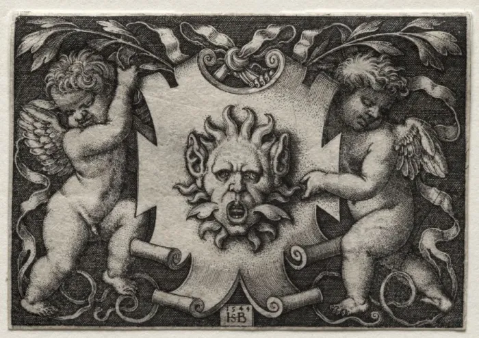 Framed Print : Vignette au Mascaron, 1544. Creator: Hans Sebald Beham (German, 1500-1550) Framed Print : Vignette au Mascaron, 1544. Creator: Hans Sebald Beham (German, 1500-1550)