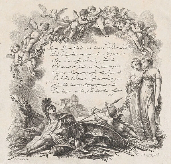 Vignette for the first chant of Roland Furieux, 18th century