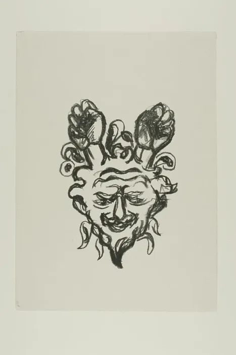 Framed Print : Vignette: Satyr's Head, 1908 / 09. Creator: Edvard Munch Framed Print : Vignette: Satyr's Head, 1908 / 09. Creator: Edvard Munch