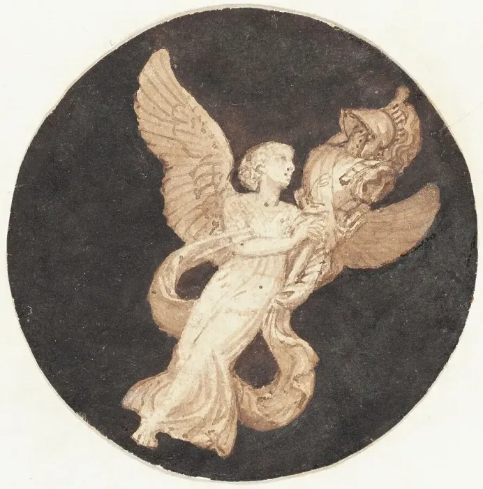 Framed Print : Vignette for a Title Page: Winged Victory'. Creator: Thomas Stothard. Vignette for a Title Page: Winged Victory'. Creator: Thomas Stothard Framed Print : Vignette for a Title Page: Winged Victory'. Creator: Thomas Stothard. Vignette for a Title Page: Winged Victory'. Creator: Thomas Stothard