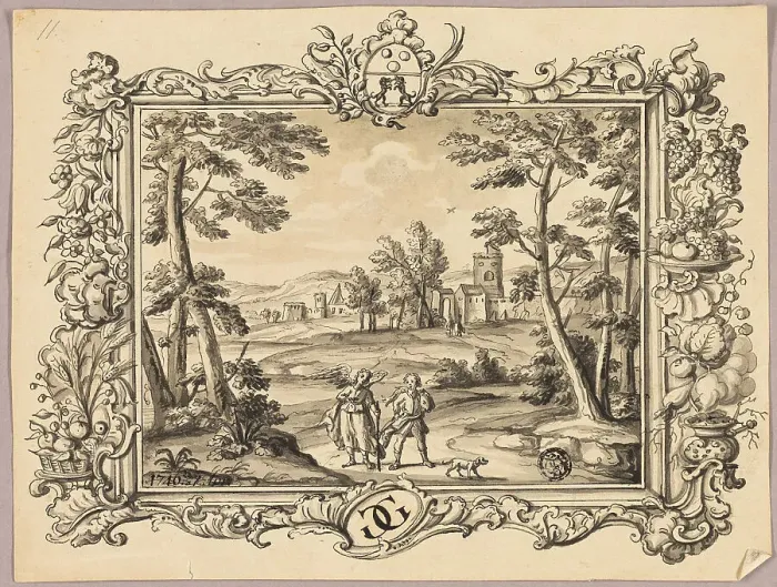 Framed Print : Vignette of Tobias and the Angel, n.d. Creator: Style of Henry Fuseli (Swiss, active in England)