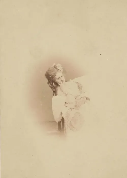 Framed Print : [Vignetted Sitting in Ritrosetta Dress], 1861-67. Creator: Pierre-Louis Pierson