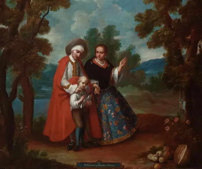 Framed Print : VII. From Spaniard and Morisca, Albino (De español y morisca, albino) (image 1 of 6), c1760. Creator: Juan Patricio Morlete Ruiz Framed Print : VII. From Spaniard and Morisca, Albino (De español y morisca, albino) (image 1 of 6), c1760. Creator: Juan Patricio Morlete Ruiz