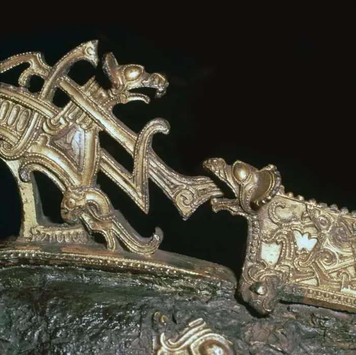 Framed Print : Detail of a Viking neck-yoke for a pair of horses, 10th century Framed Print : Detail of a Viking neck-yoke for a pair of horses, 10th century