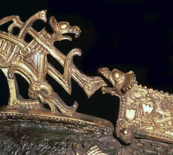 Framed Print : Detail of a viking neck-yoke for a pair of horses, 10th century Framed Print : Detail of a viking neck-yoke for a pair of horses, 10th century